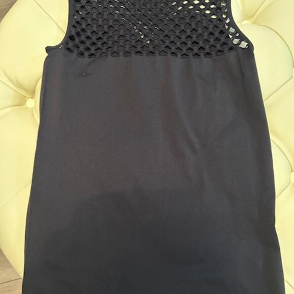 Ladies Black sleeveless top from Venus - mesh cutout design Size Small - Picture 3 of 4